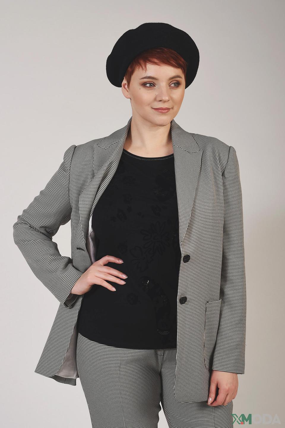 Жакет Pezzo в клетку серый