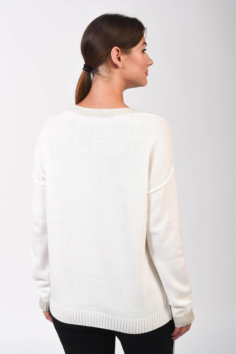 Пуловер Pezzo с сердцами молочный