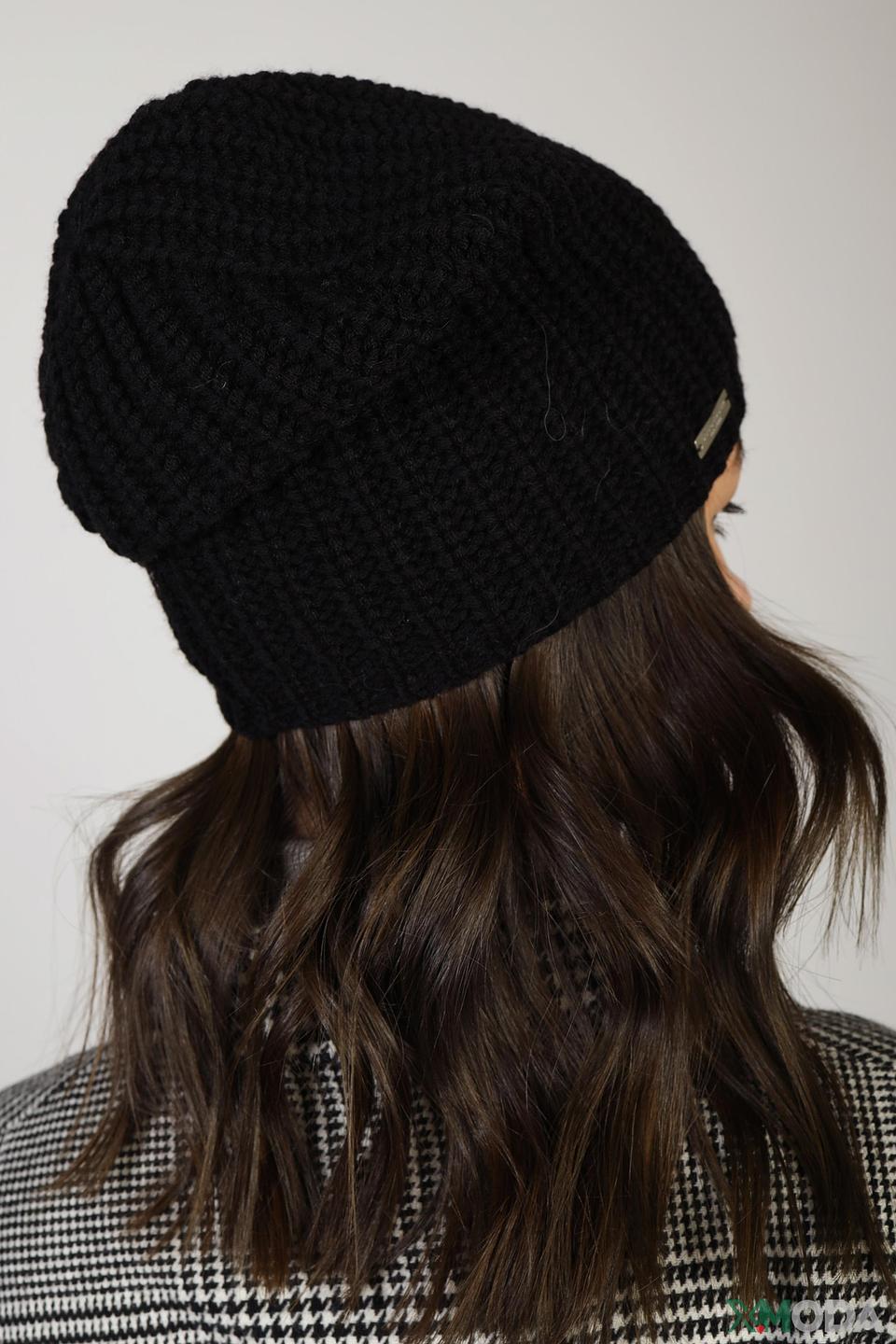 Шапка Seeberger чёрная вязаная