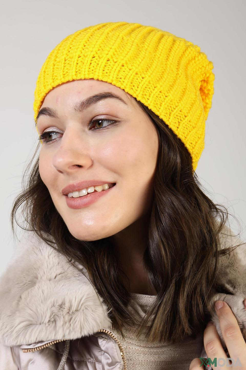 Шапка Seeberger вязаная жёлтая