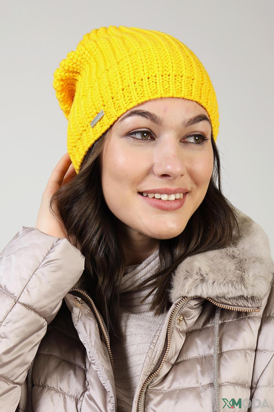 Шапка Seeberger вязаная жёлтая