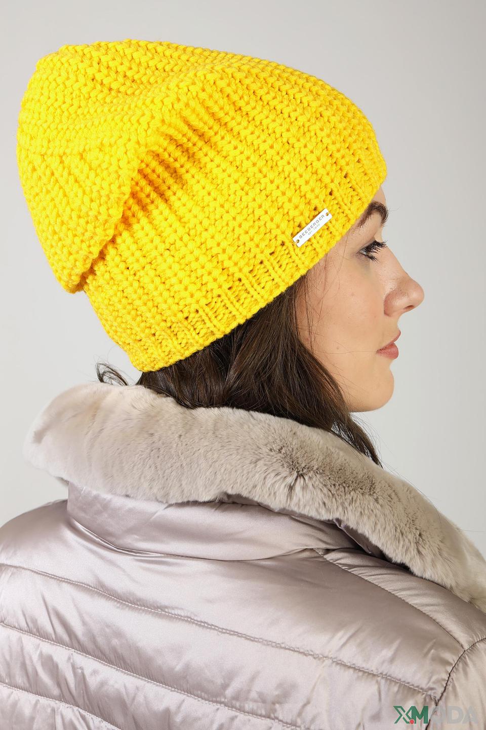 Шапка Seeberger вязаная жёлтая