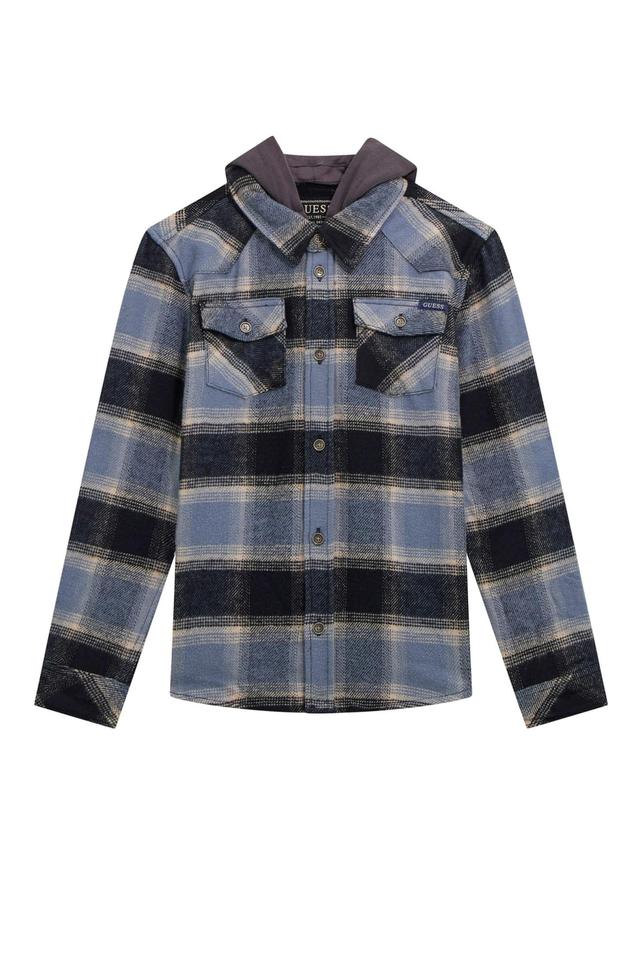Рубашка в клетку Guess с капюшоном