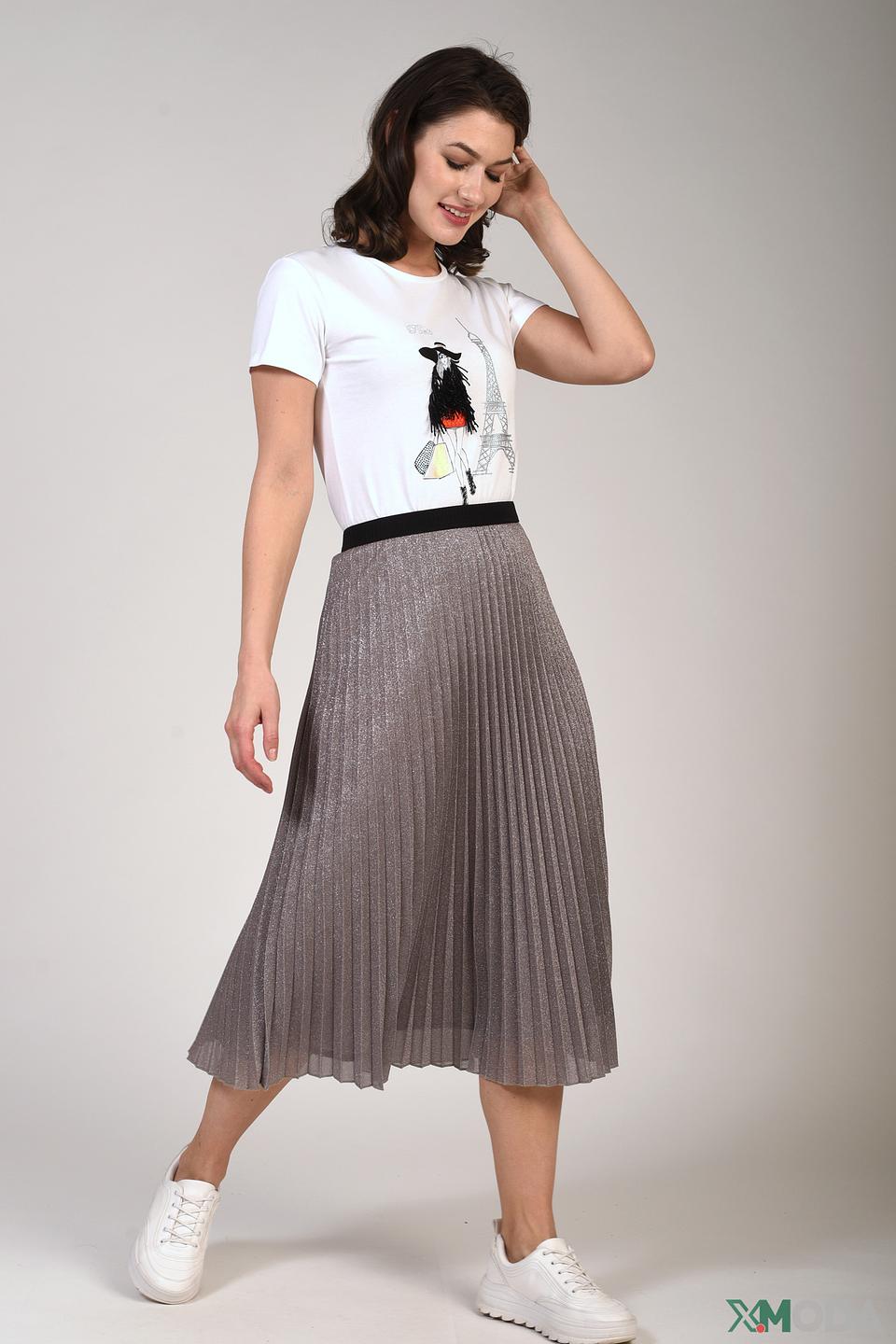 Юбка Pezzo плиссированная серая