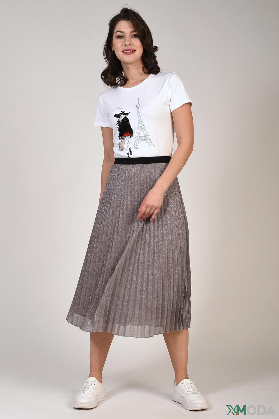 Юбка Pezzo плиссированная серая