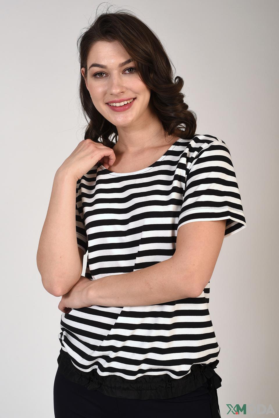 Футболка Pezzo в полоску чёрно-белая