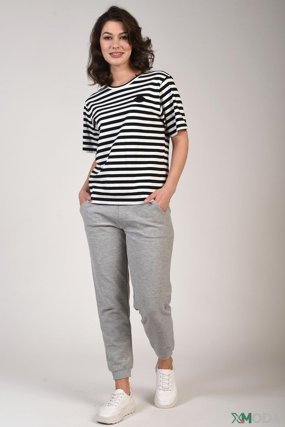 Футболка Pezzo в полоску чёрно-белая