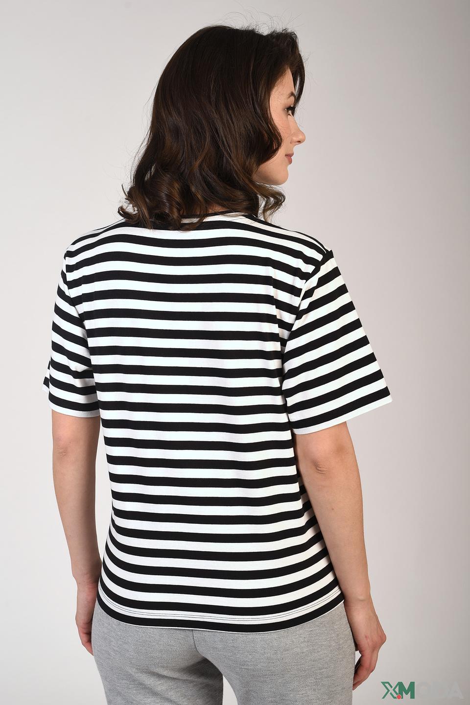 Футболка Pezzo в полоску чёрно-белая