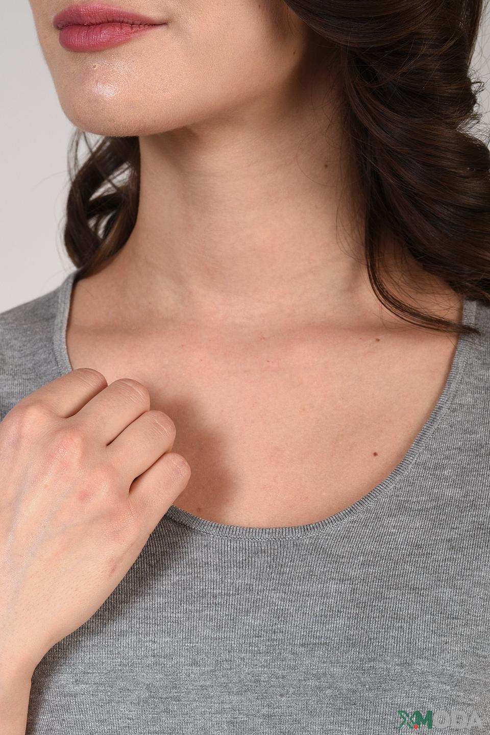 Пуловер Pezzo серый с 3/4 рукавом