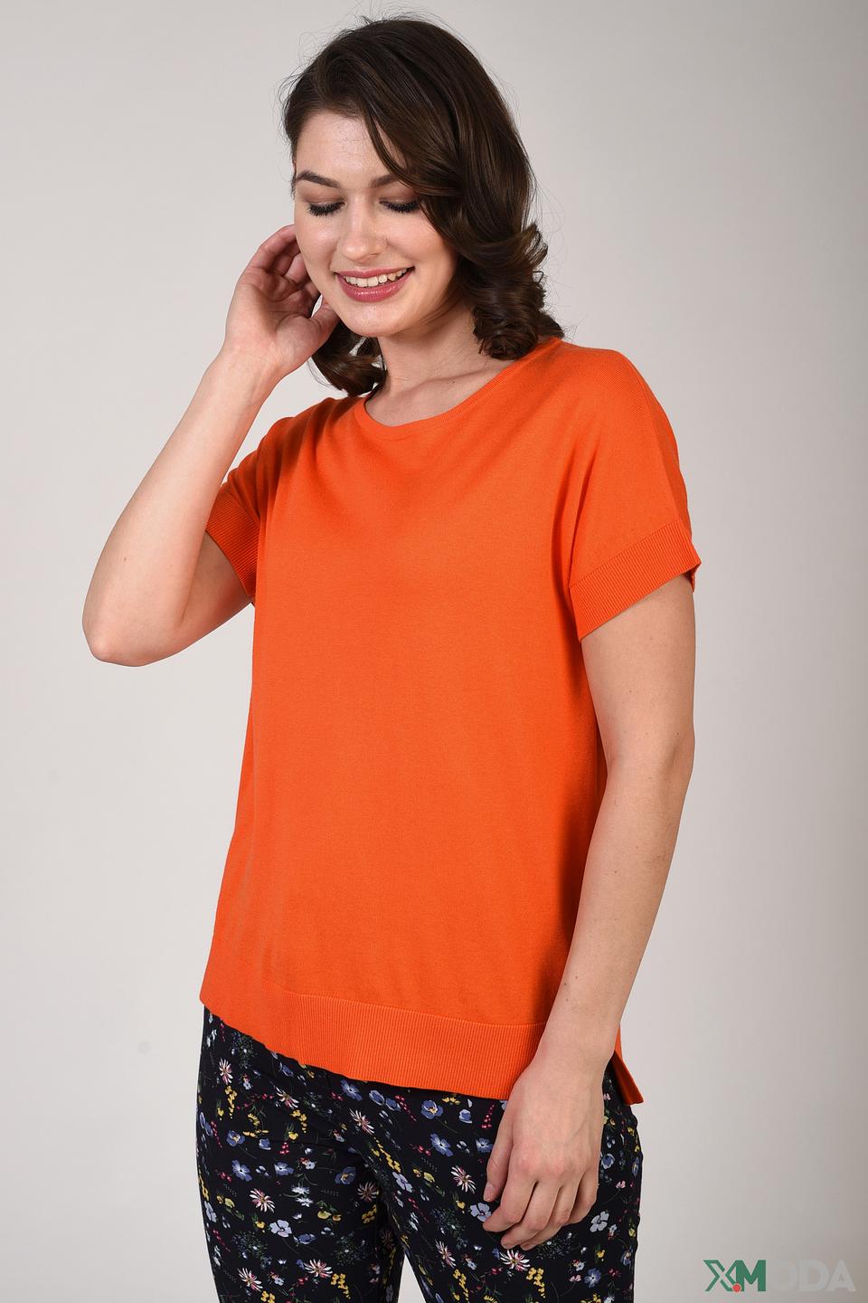 Пуловер Pezzo оранжевый с коротким рукавом