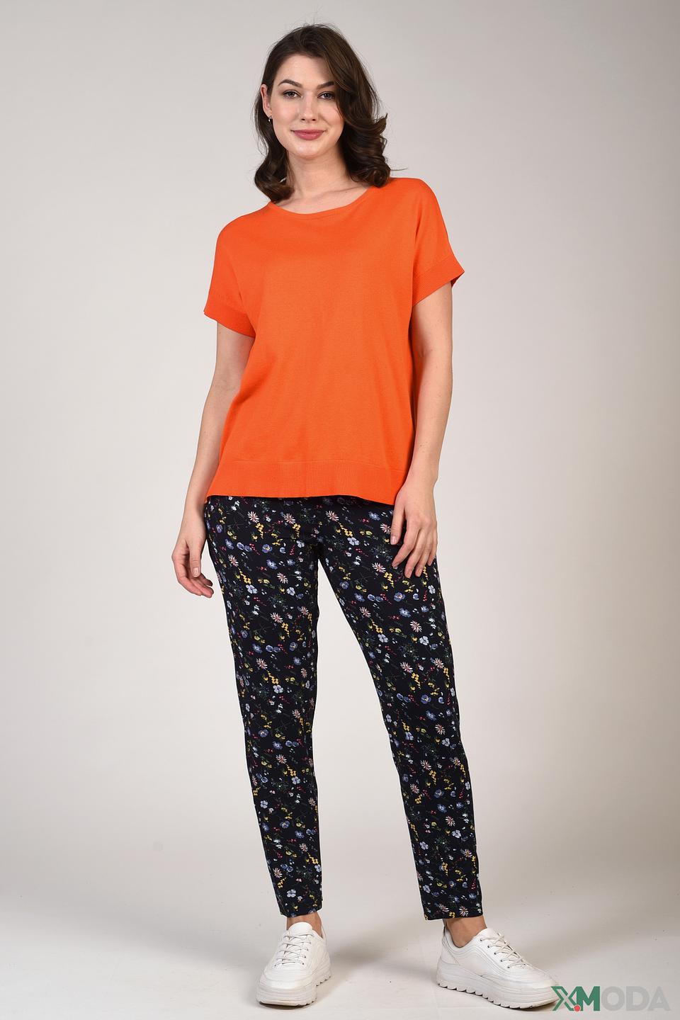 Пуловер Pezzo оранжевый с коротким рукавом