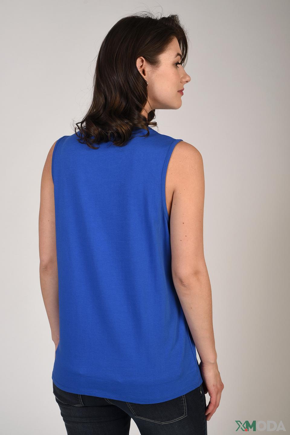 Майка-топ Pezzo с пайетками синяя