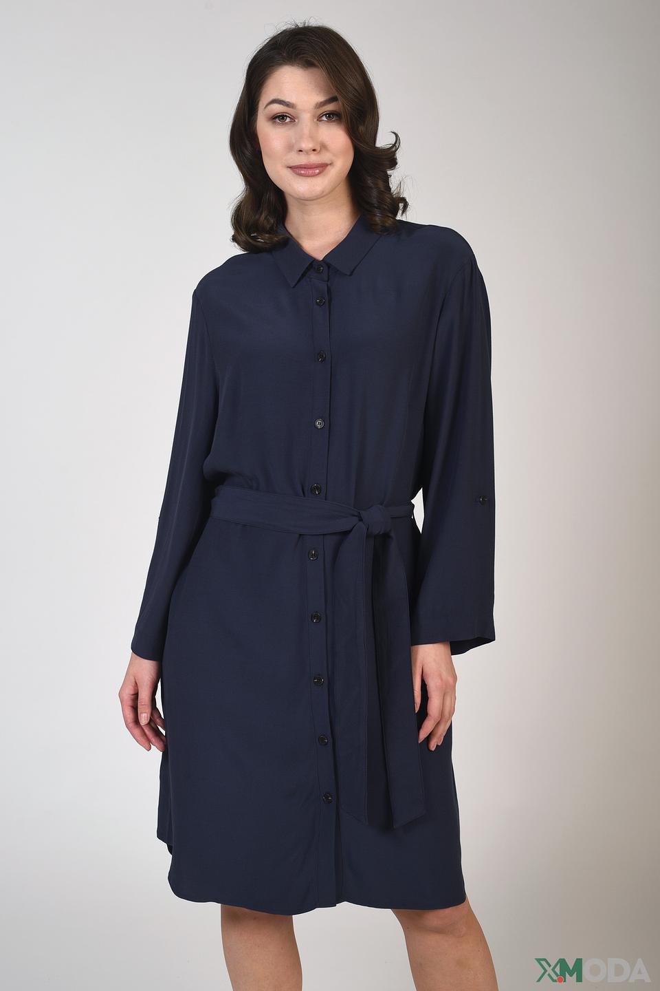 Платье рубашка Pezzo тёмно-синее