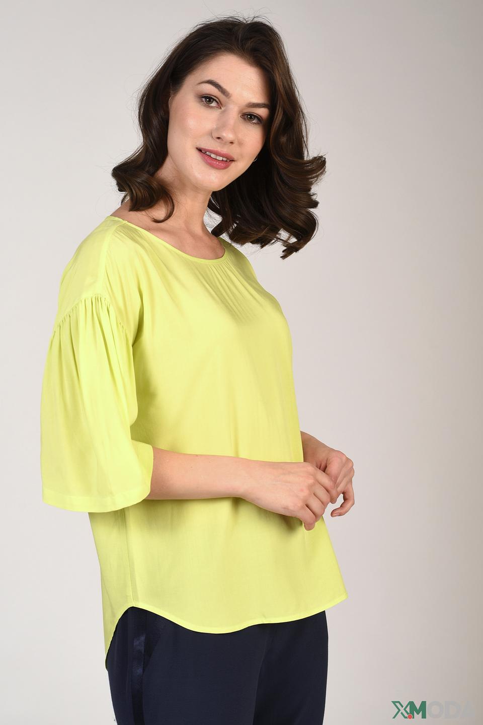 Блуза Pezzo лайм с рукавами-фонариками