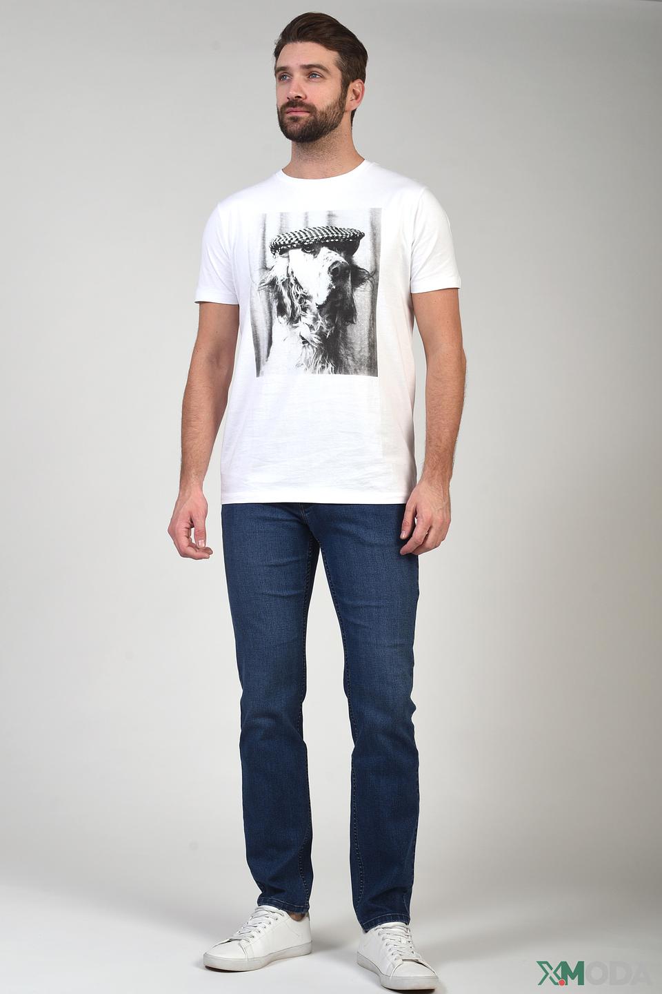 Джинсы Pezzo синие с лейблом и ярлычком