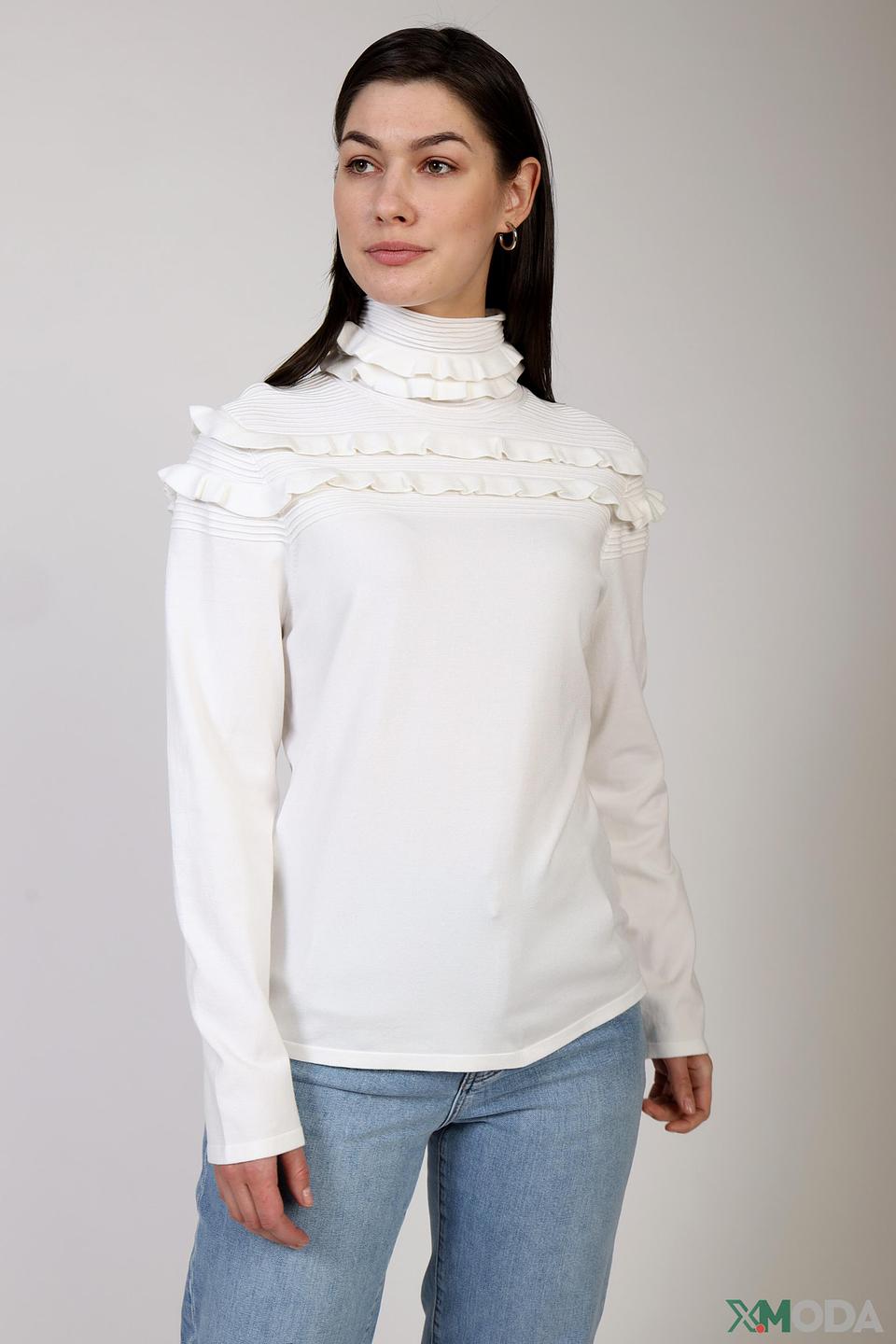 Водолазка Pezzo с рюшами белый