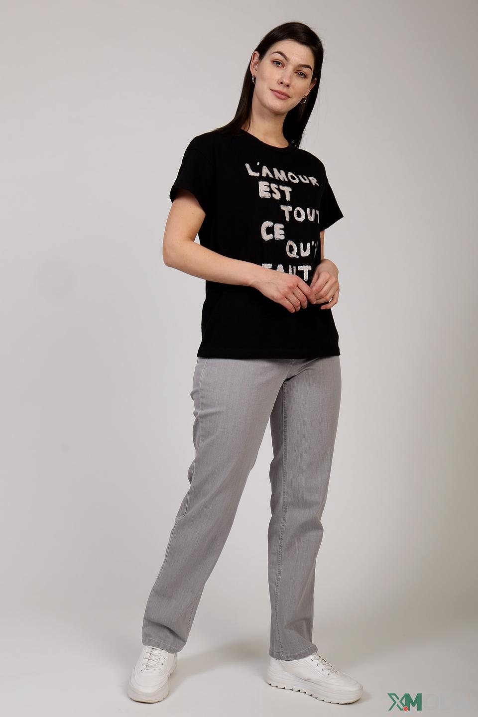 Футболка Rich and Royal с надписью чёрная