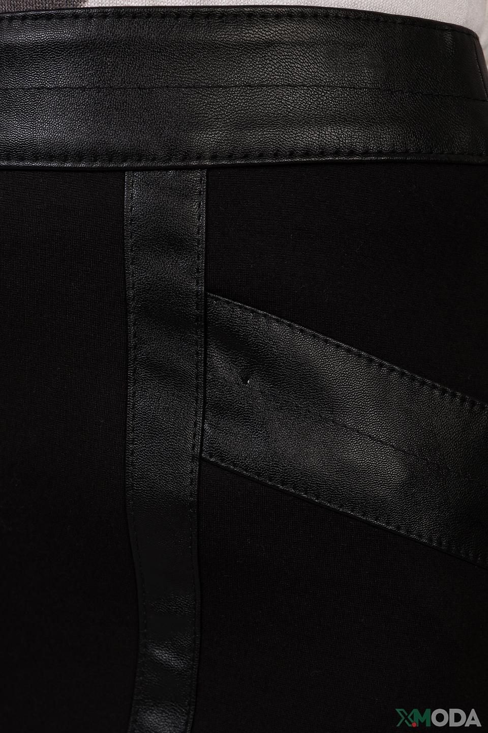 Юбка Gardeur с кожаными вставками, черная