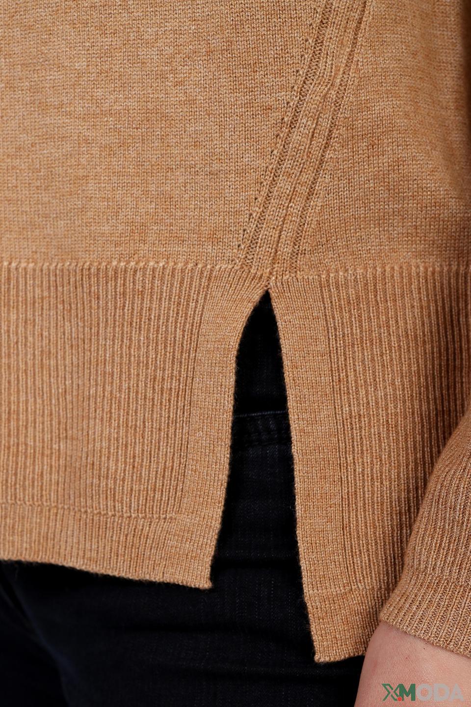 Пуловер Lecomte бежевый с разрезами