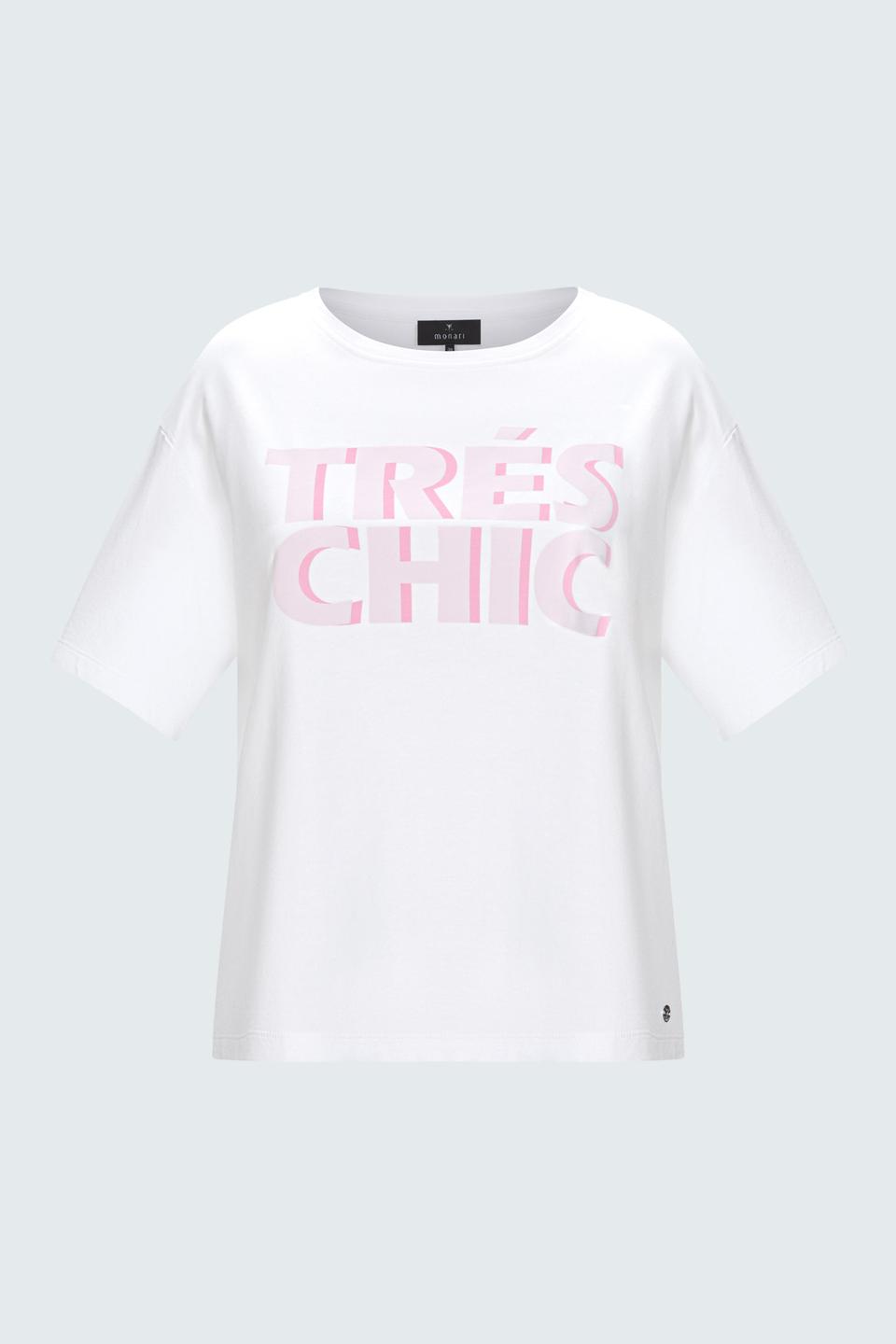 Белая футболка Monari с принтом «TRÈS CHIC»