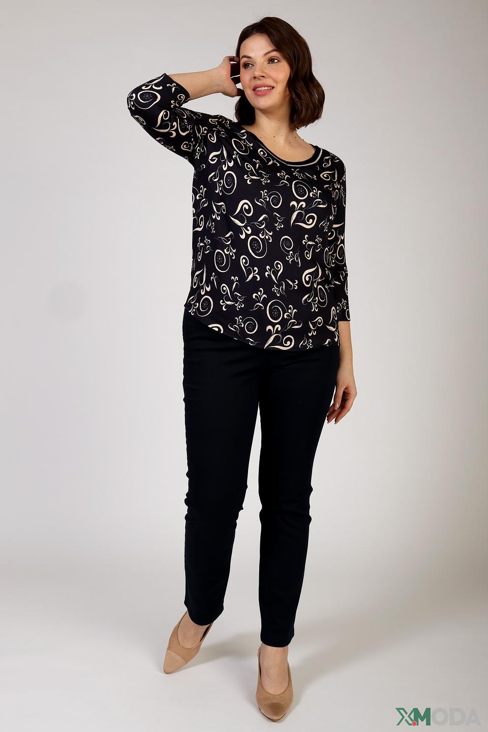 Блуза Eugen Klein с узором чёрная