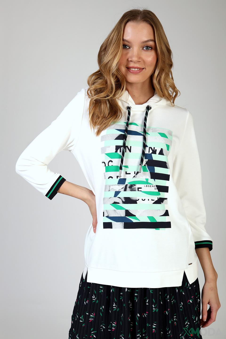 Пуловер Taifun с принтом белый