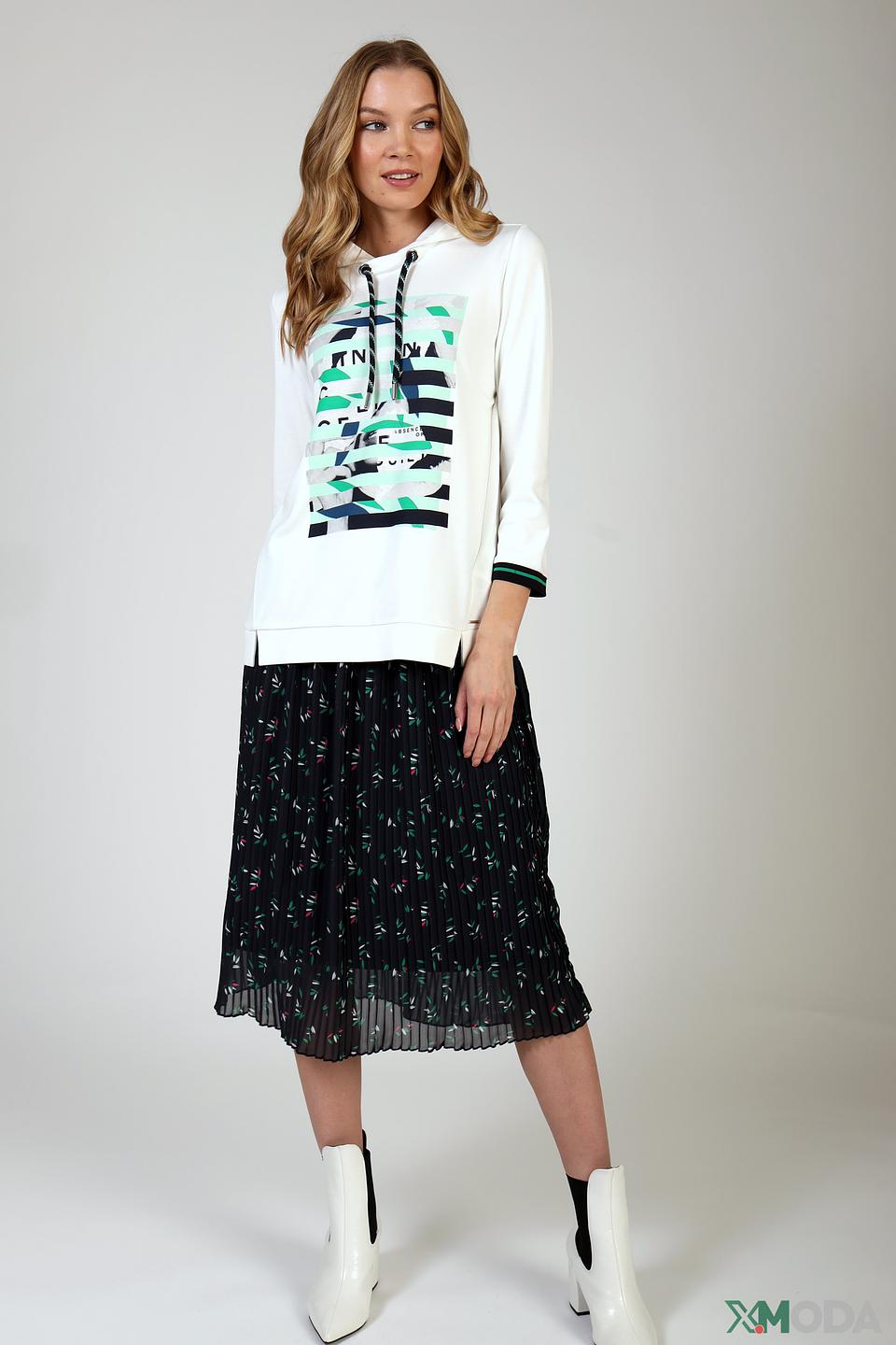 Пуловер Taifun с принтом белый