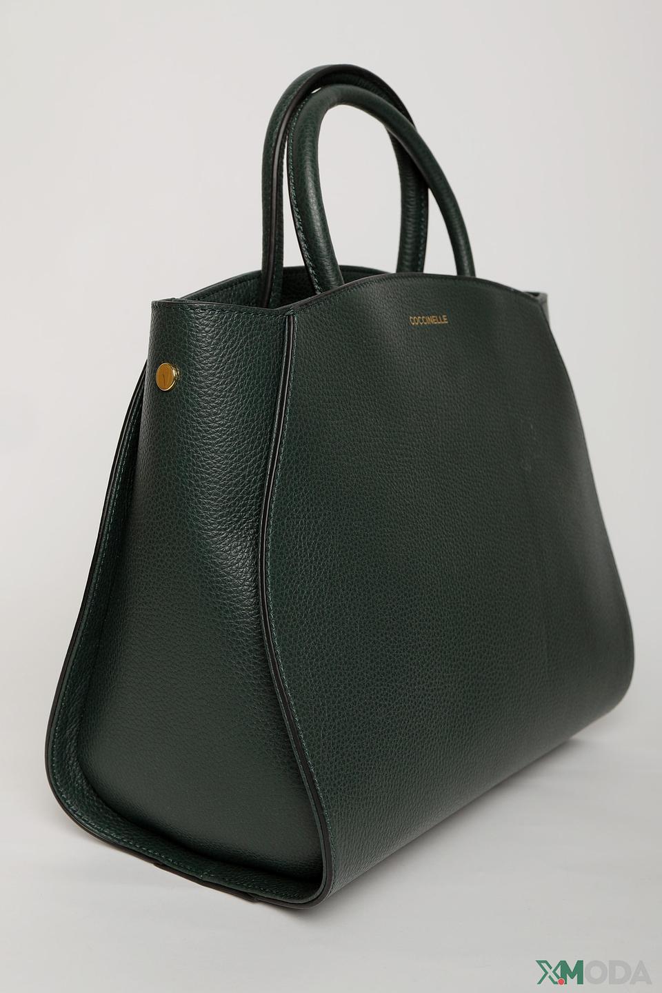 Сумка Coccinelle кожаная тёмно-зелёная