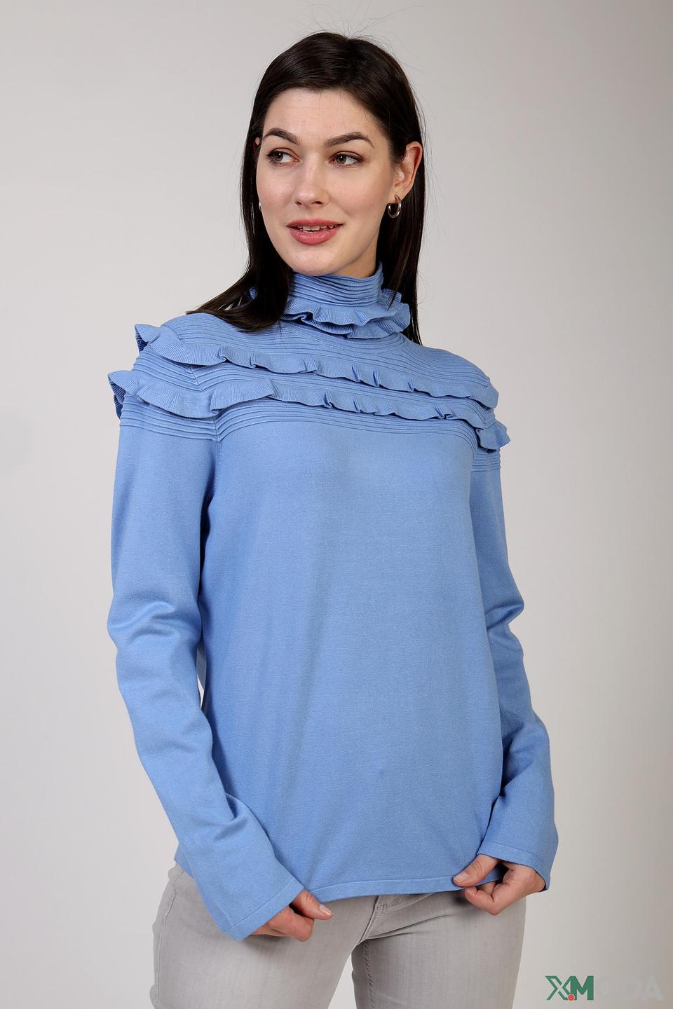 Водолазка Pezzo с рюшами голубая
