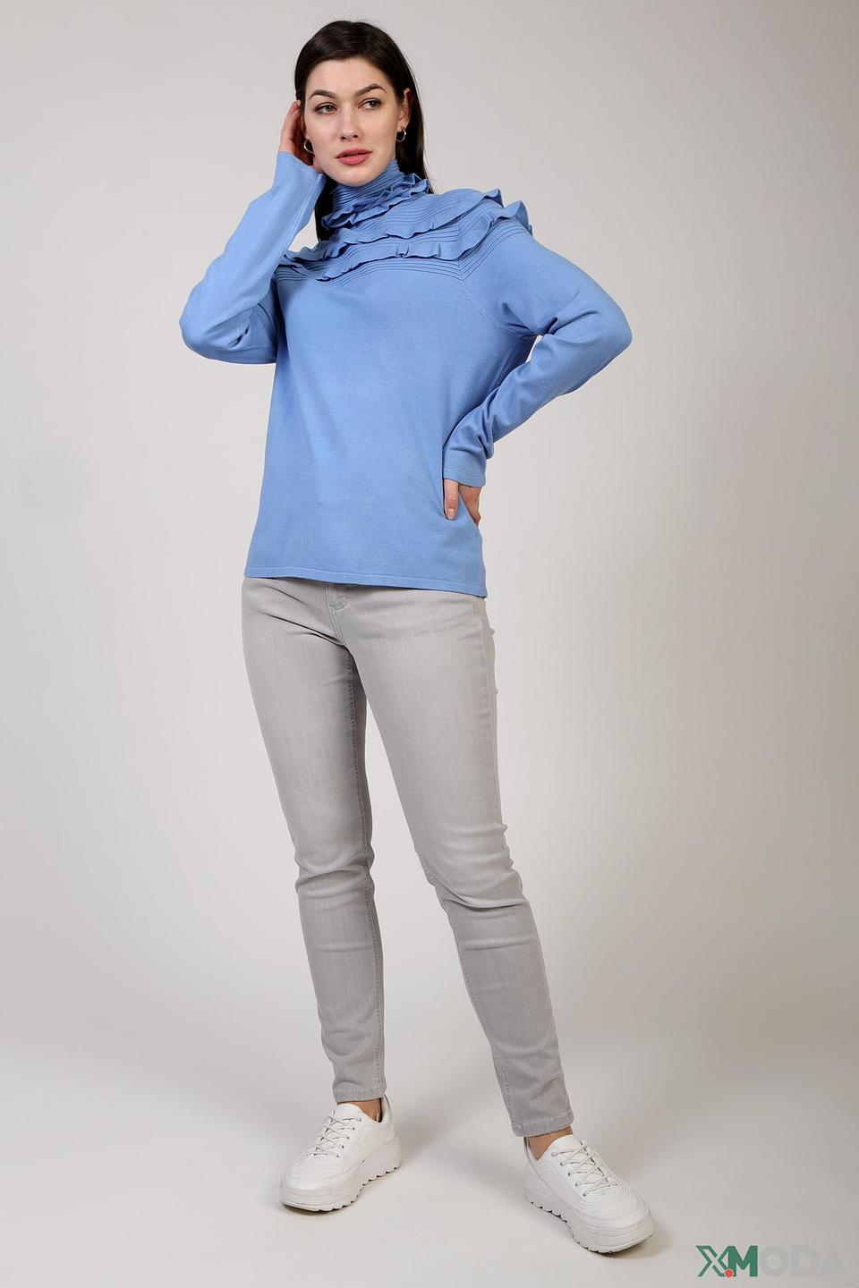 Водолазка Pezzo с рюшами голубая