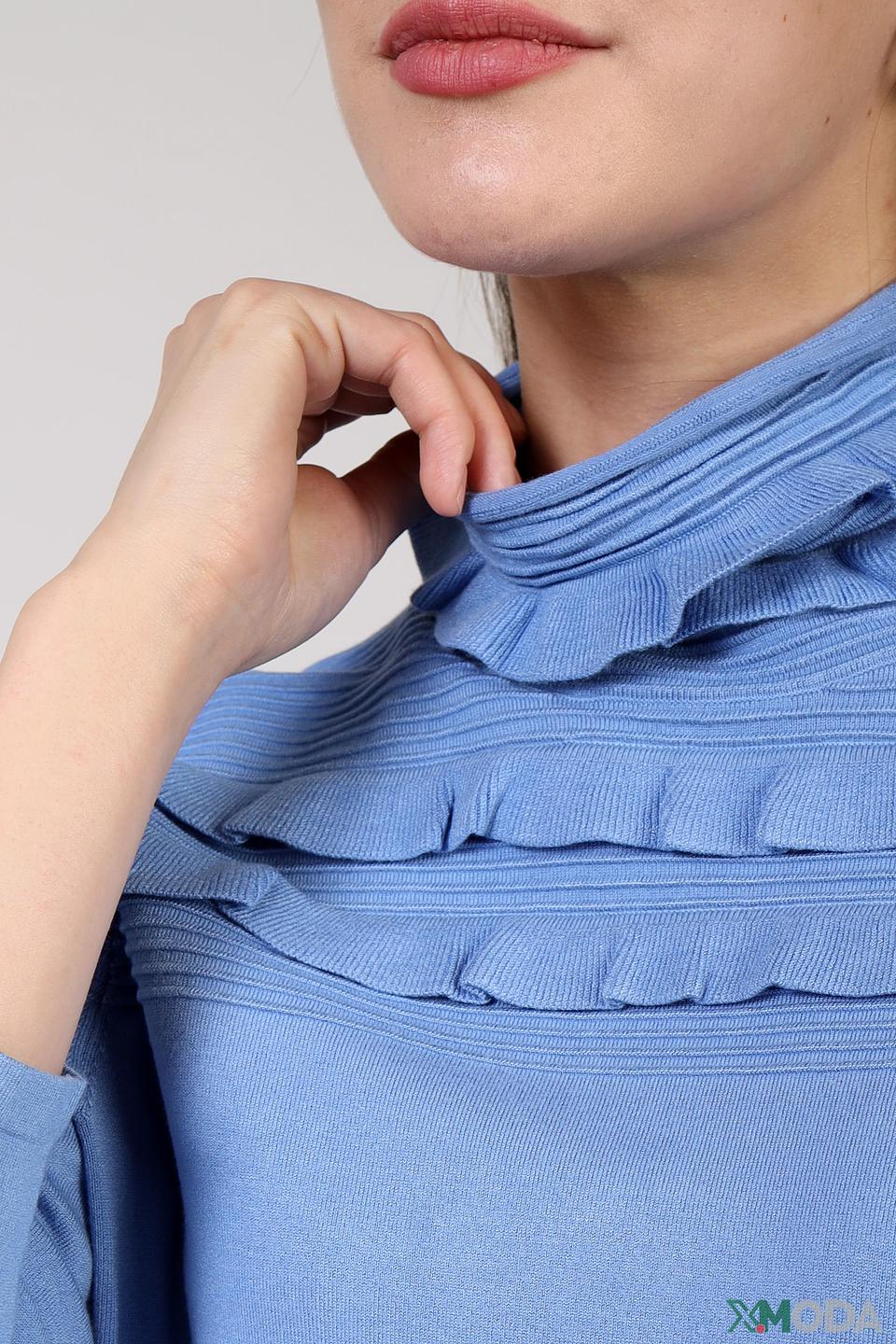 Водолазка Pezzo с рюшами голубая