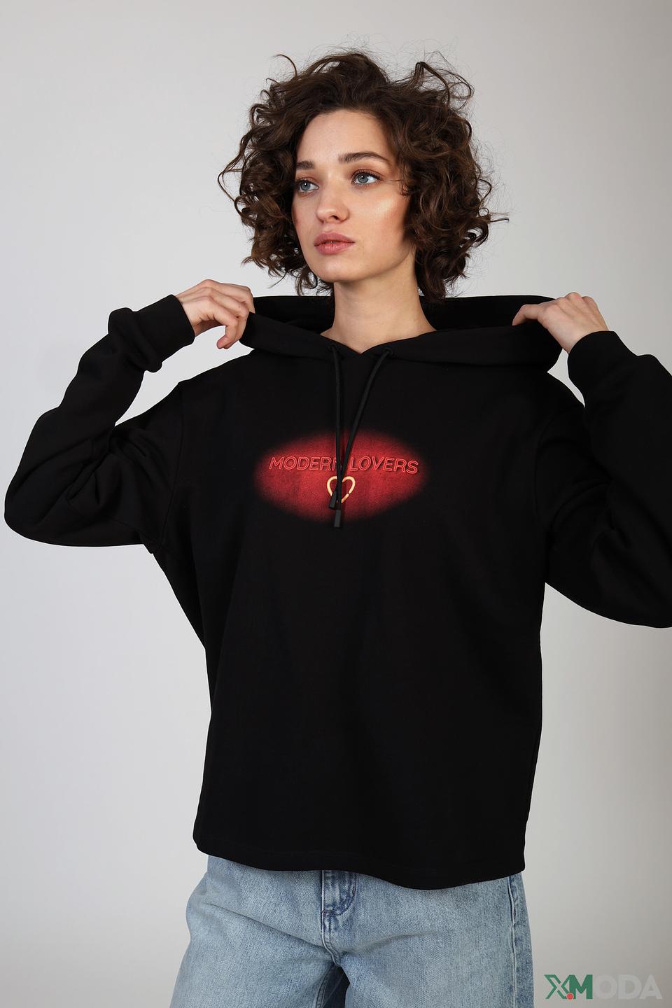 Худи Hugo с принтом чёрный