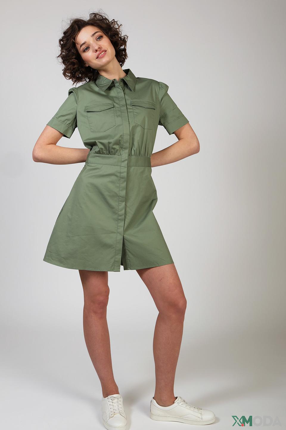 Платье Guess хаки с карманами