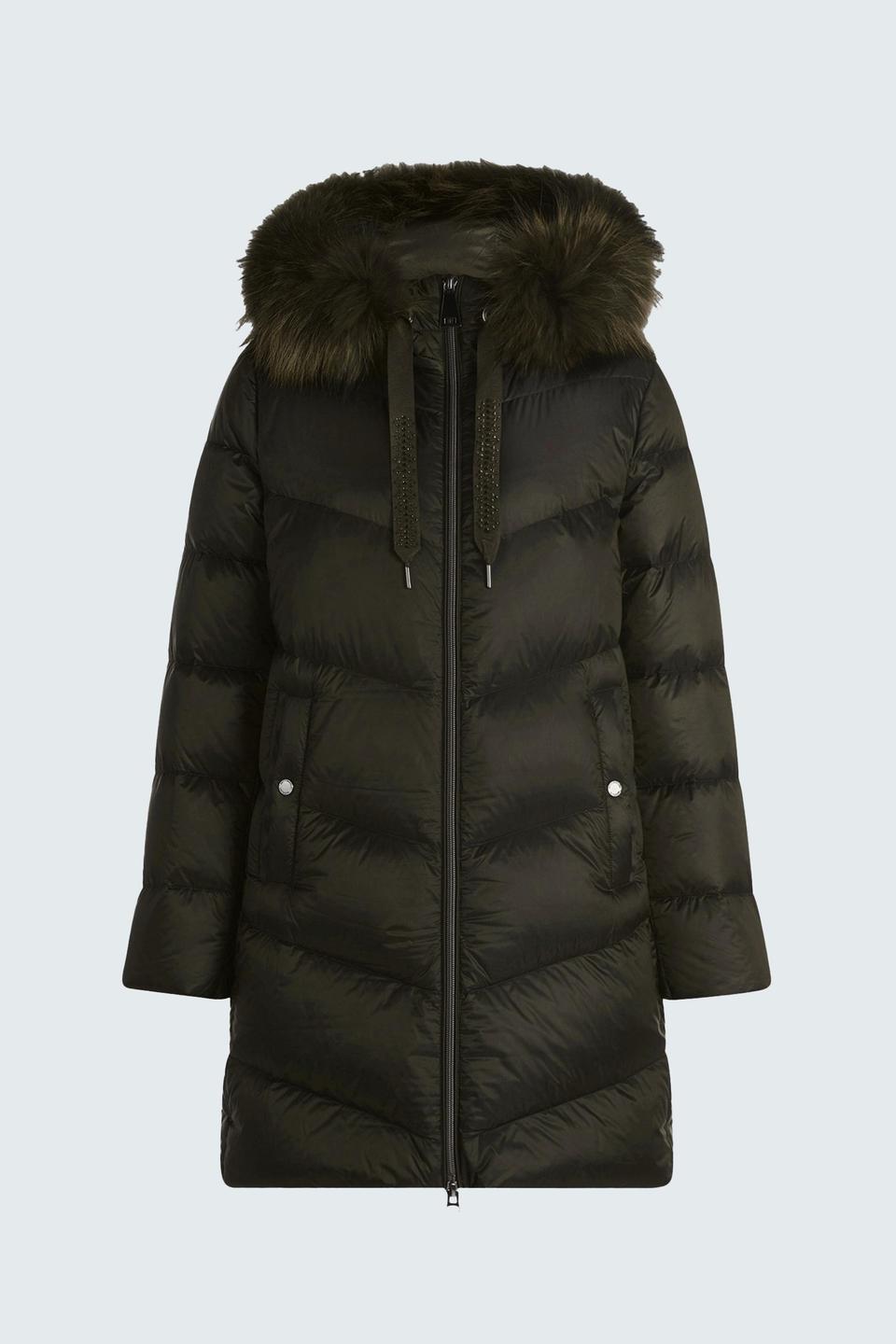 Оливковая стеганая куртка Betty Barclay outdoor с капюшоном