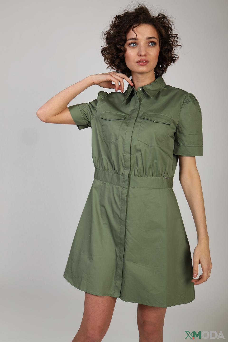 Платье Guess хаки с карманами