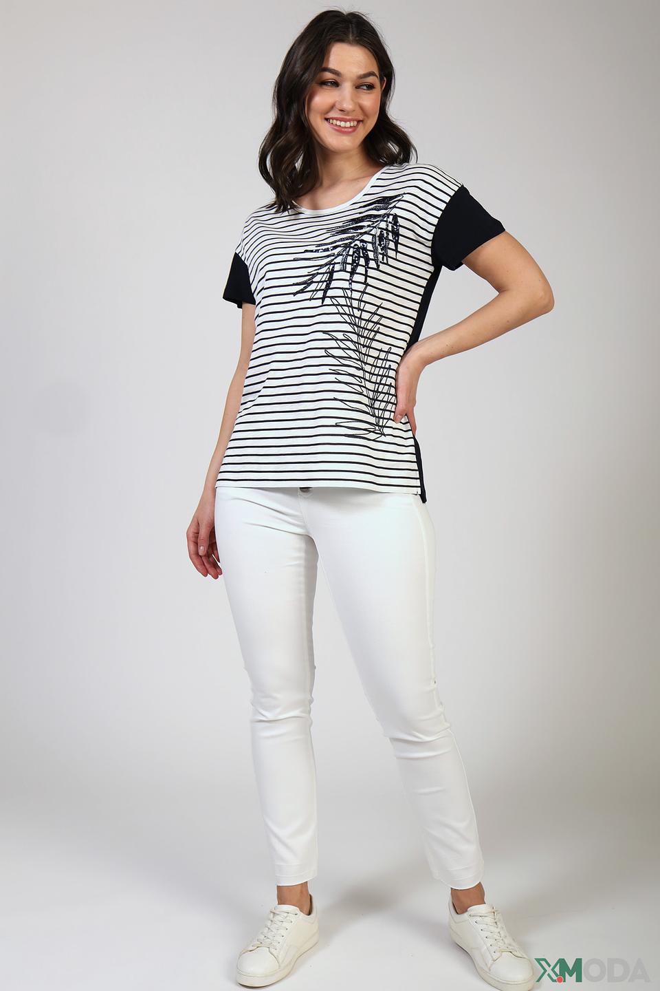 Футболка Tuzzi в полоску с принтом