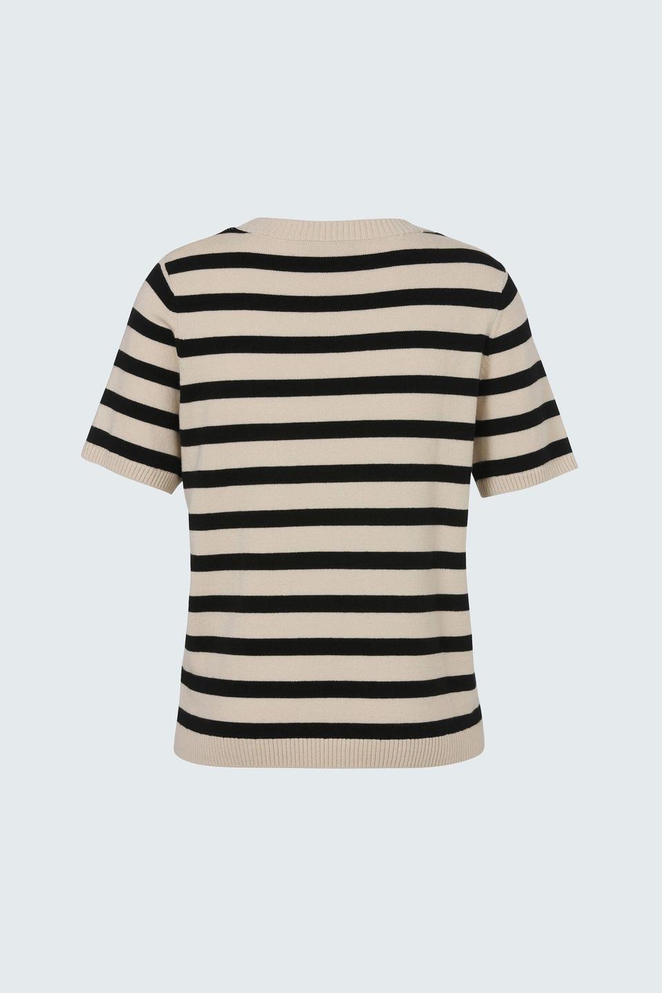 Бежевый полосатый пуловер Frapp