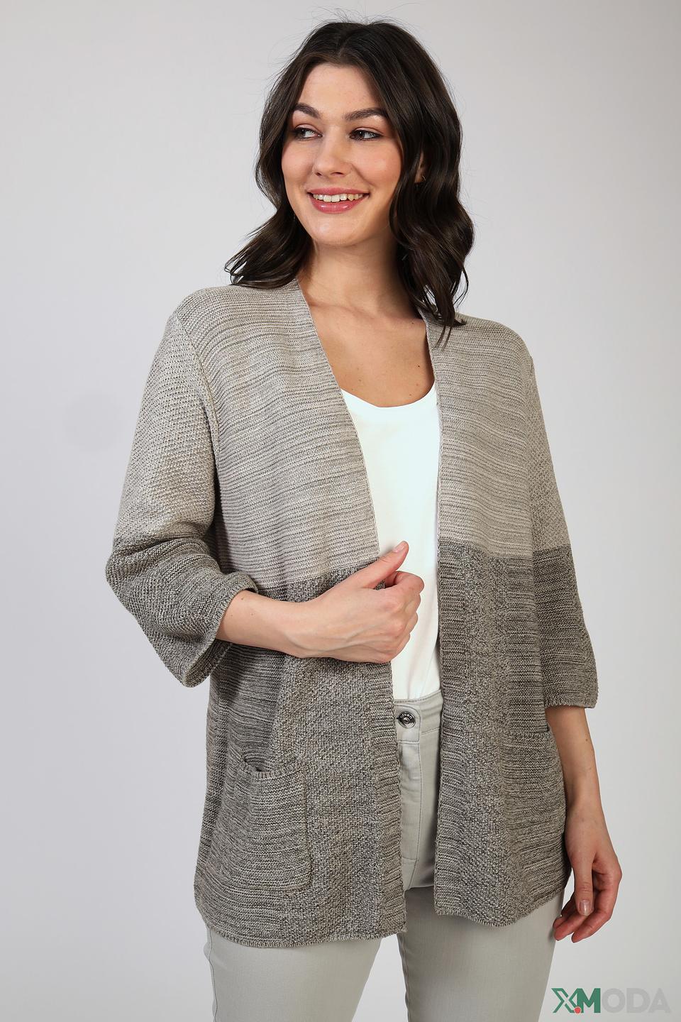 Жакет Olsen вязаный серый