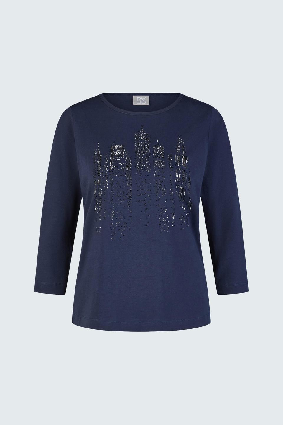 Тёмно-синяя футболка с декором Rabe collection