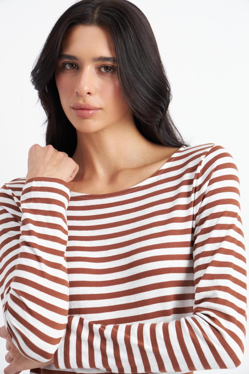 Полосатая футболка Betty and Co с длинным рукавом