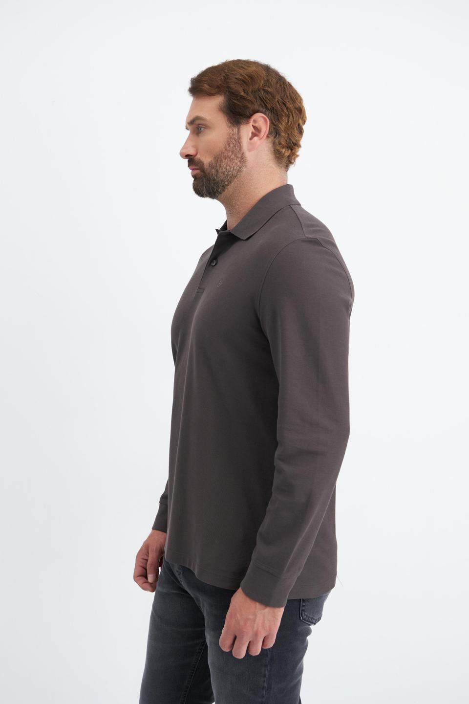 Шоколадное поло с длинным рукавом Bugatti