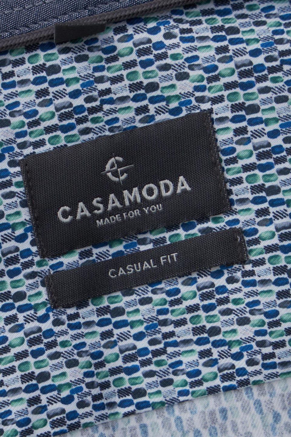 Голубая рубашка с микропринтом Casa Moda