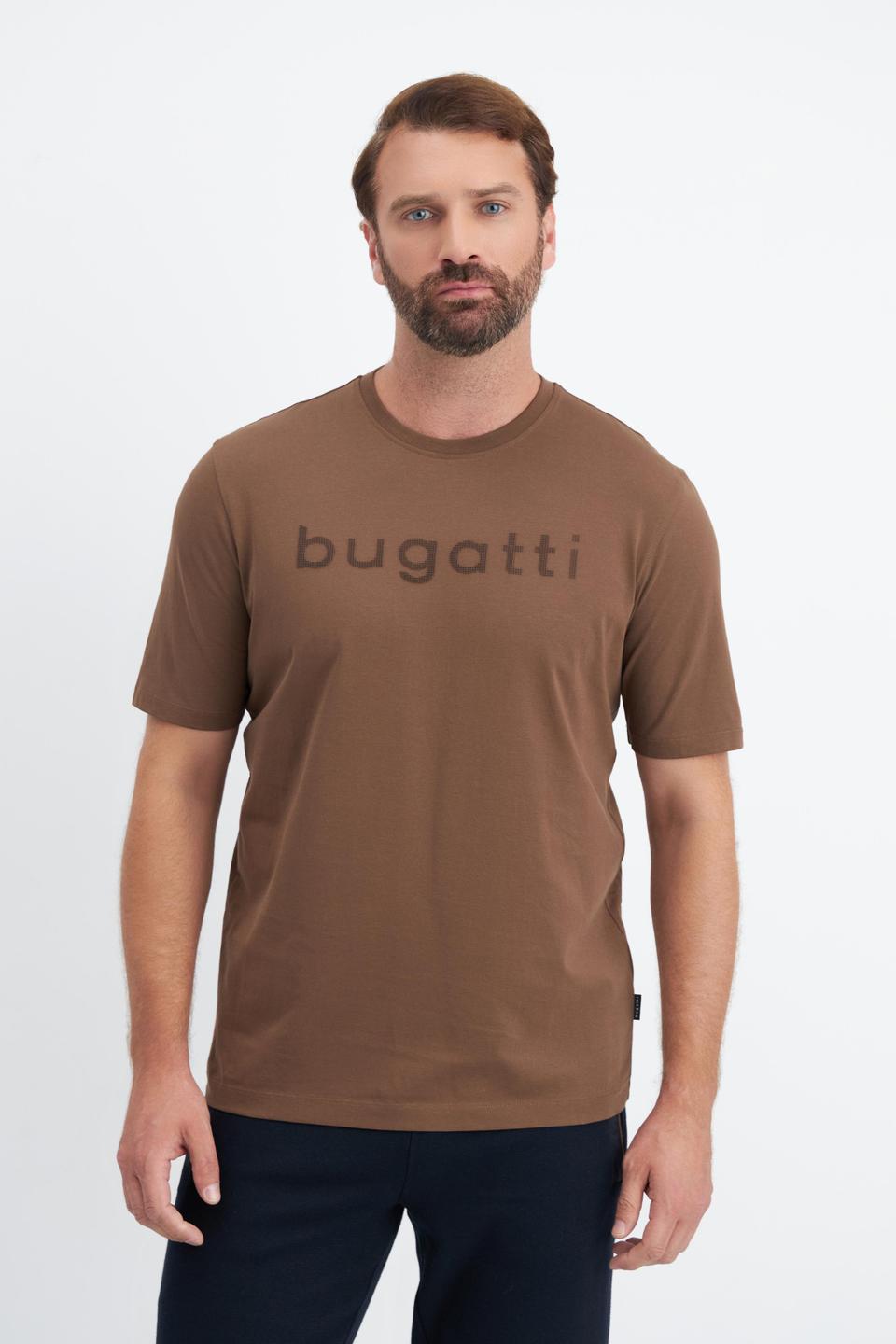 Коричневая футболка Bugatti с логотипом