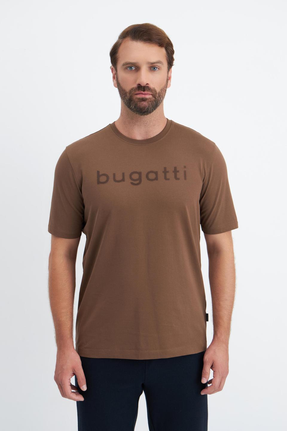 Коричневая футболка Bugatti с логотипом