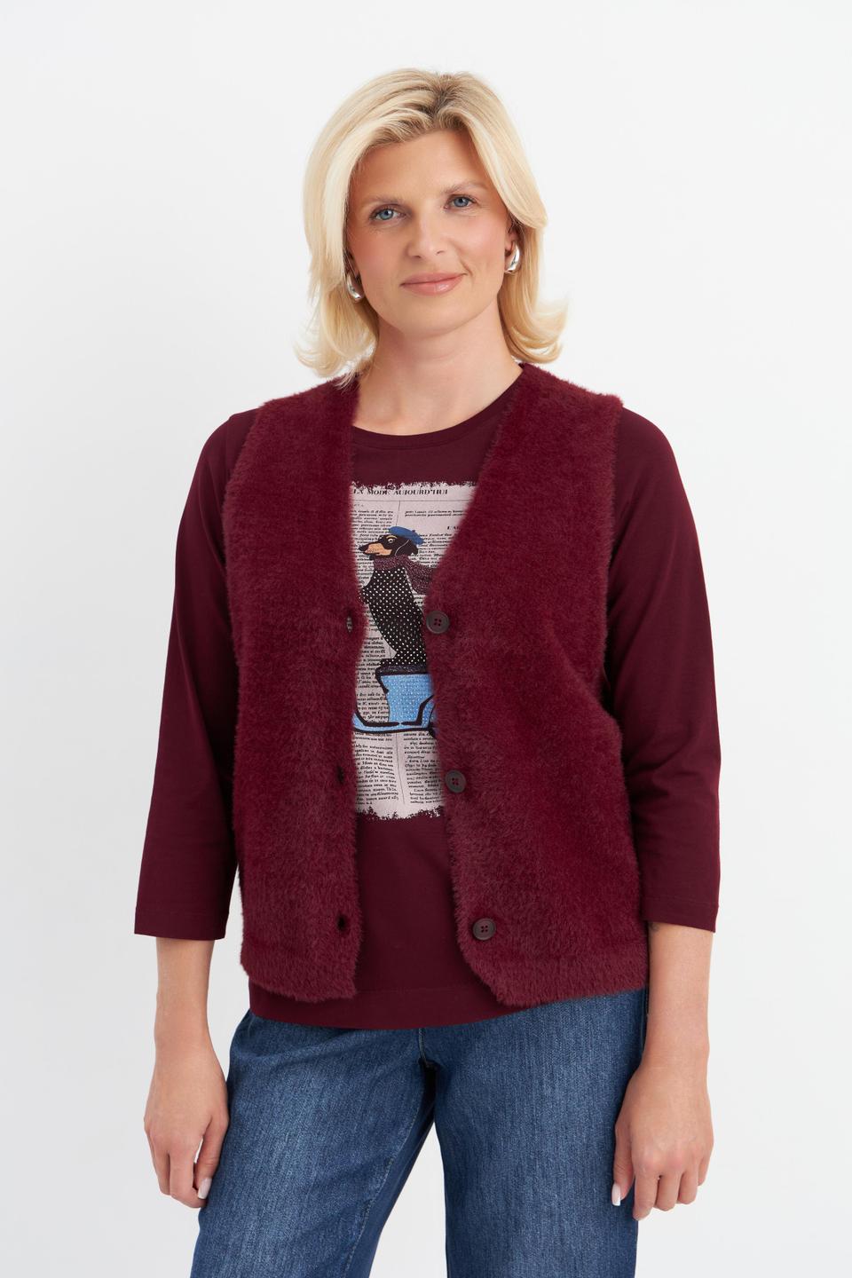 Бордовый трикотажный жилет Rabe collection