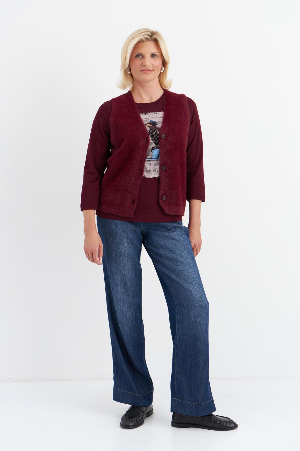 Бордовый трикотажный жилет Rabe collection
