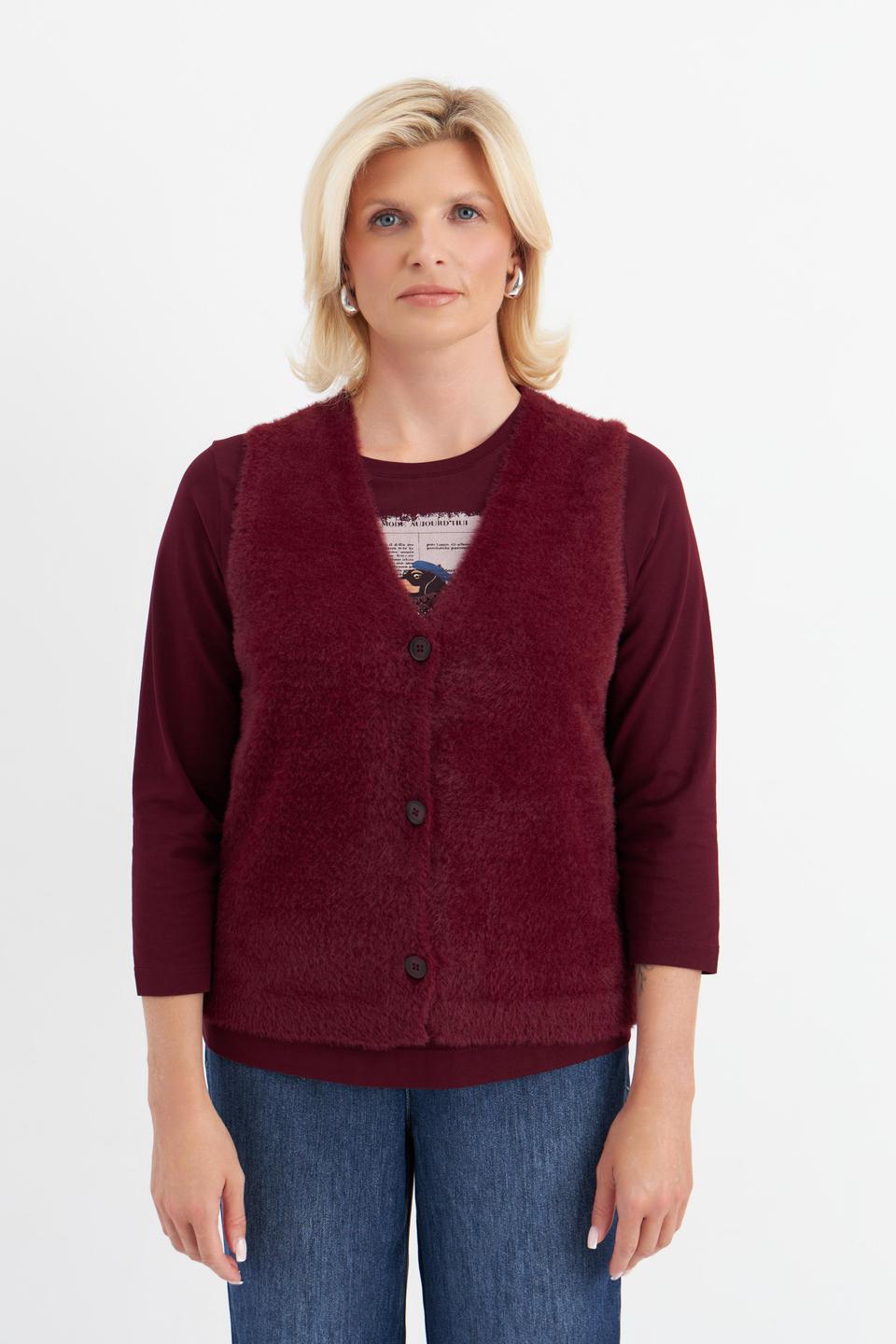 Бордовый трикотажный жилет Rabe collection