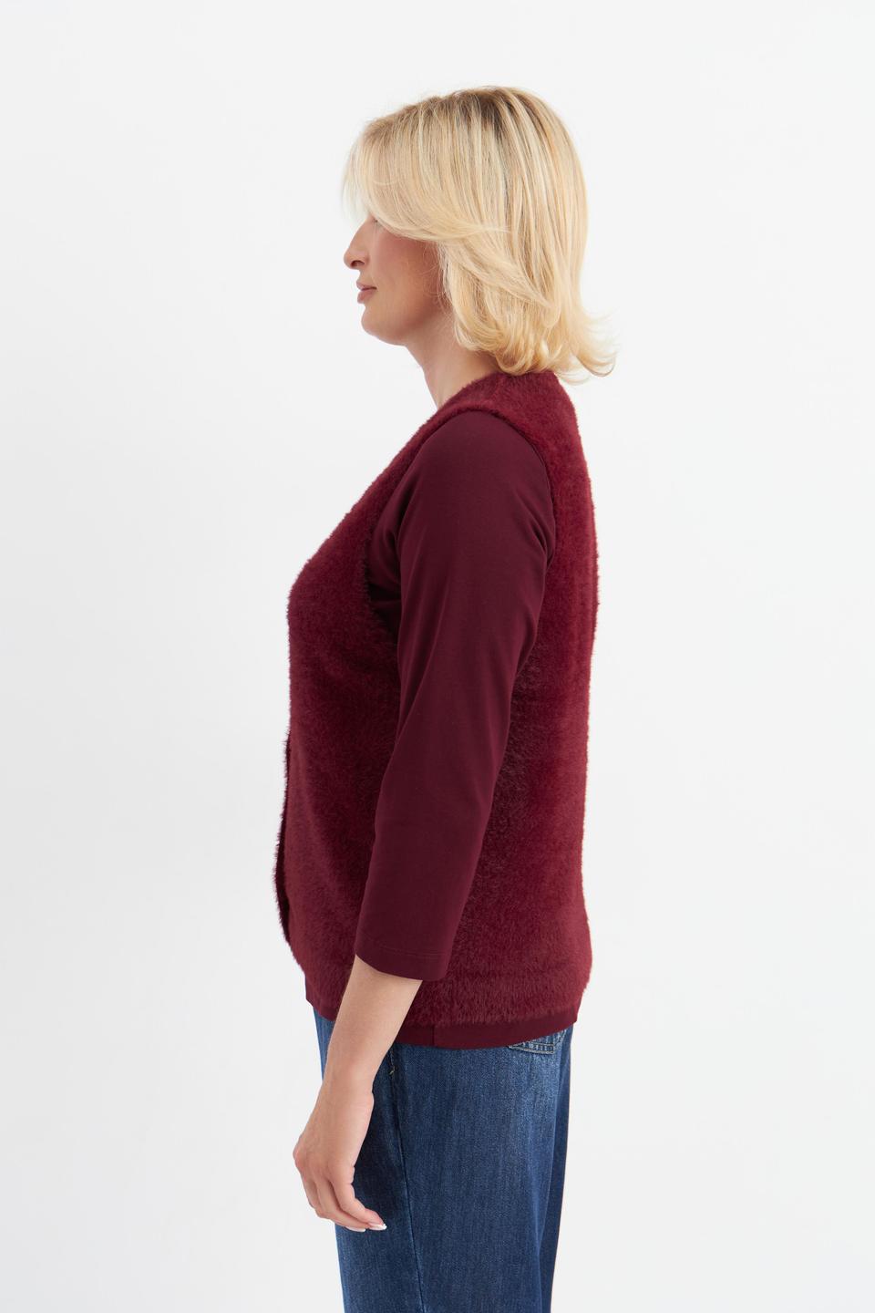 Бордовый трикотажный жилет Rabe collection