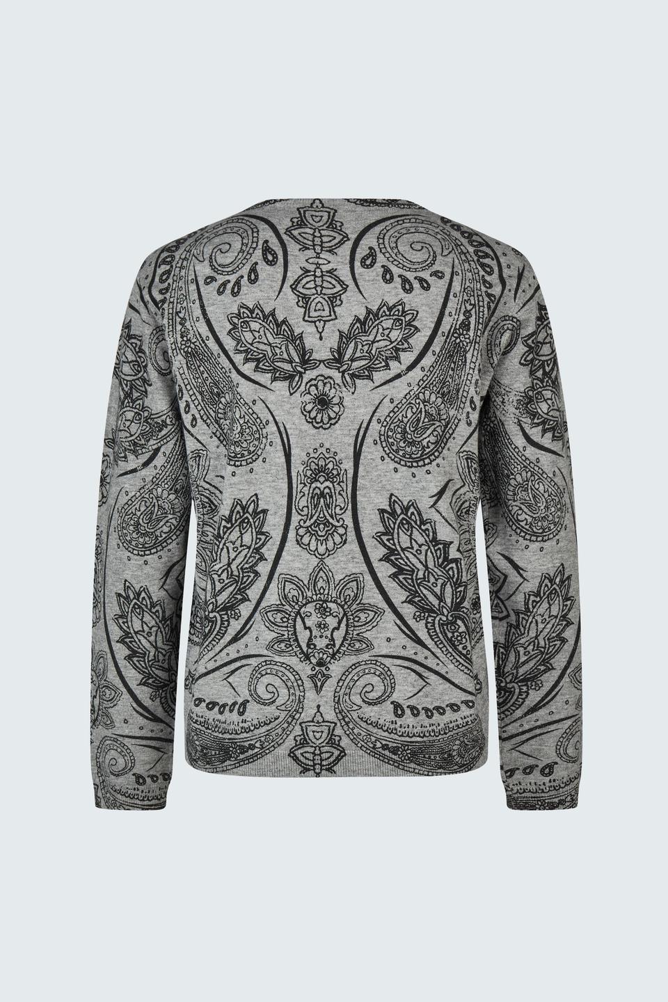 Серый пуловер с орнаментом Rabe collection