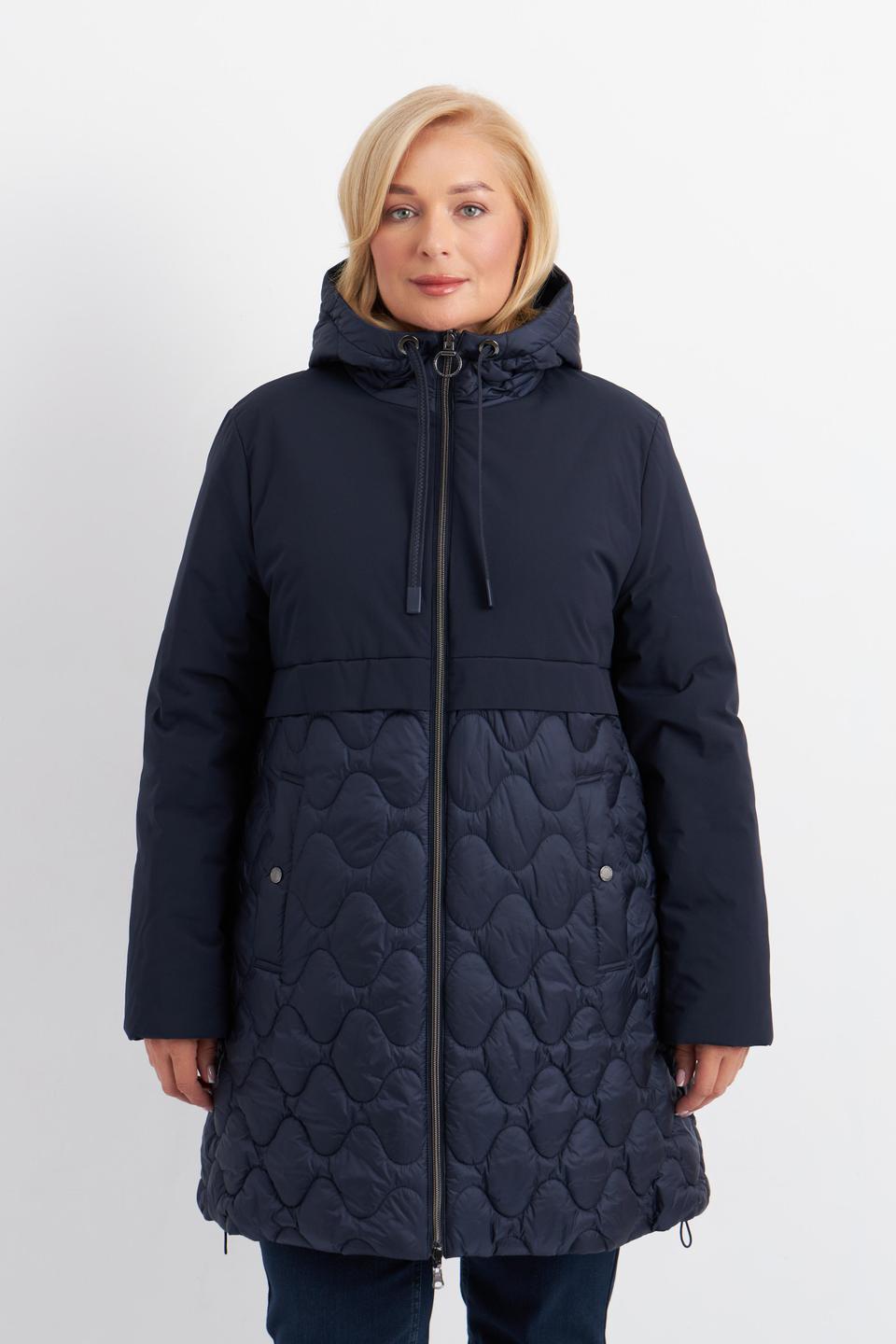Тёмно-синее пальто Betty Barclay outdoor с простёжкой